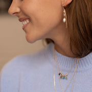 Boucle oreille plaque or hermine